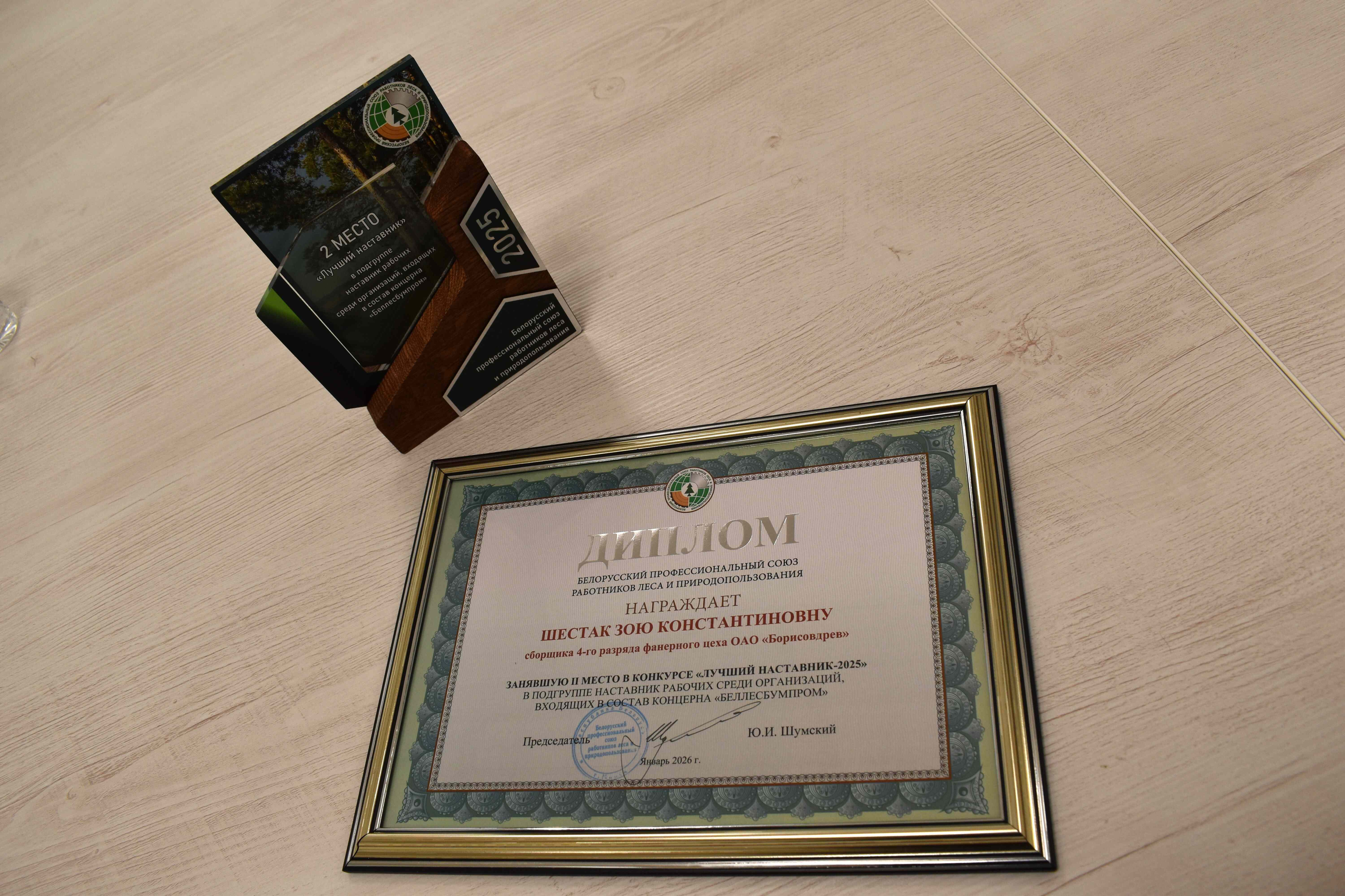 Шестак Зоя - призер республиканского конкурса "Лучший наставник"